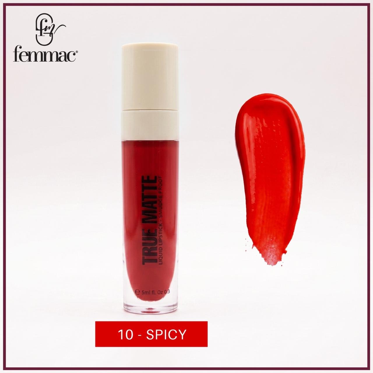 Femmac True Matte Liquid Lipstick - 10 Spicy